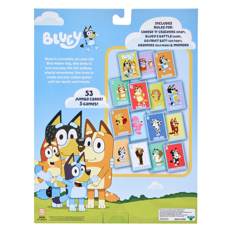 Bluey Ensemble de jeu de cartes 5 en 1 - Édition anglaise