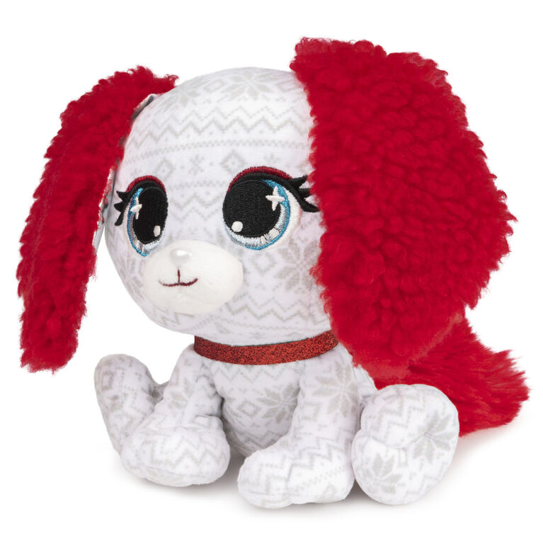 P.Lushes Designer Fashion Pets Holly Vail Premium Dog Stuffed Animal, Red and White, 6"