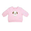 Baby Mode Quilted Top and Fleece Pant Set: Pink Puppy 9M