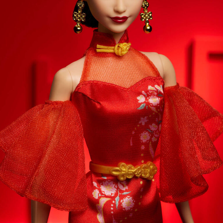 Barbie Signature Lunar New Year Barbie Doll Collectible with Qipao Dress & Golden Accessories