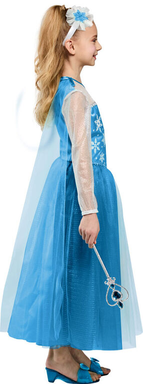 Rubies Snow Princess Costume Dress with Bow Headpiece, Girls Extra Small (Size 4-5)