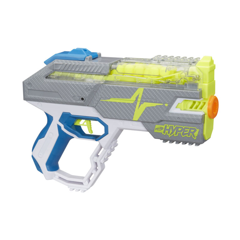Nerf Hyper Rush-40 Pump-Action Blaster -- Includes 30 Nerf Hyper Rounds, Up To 110 FPS Velocity, Easy Reload, Holds Up to 40 Rounds