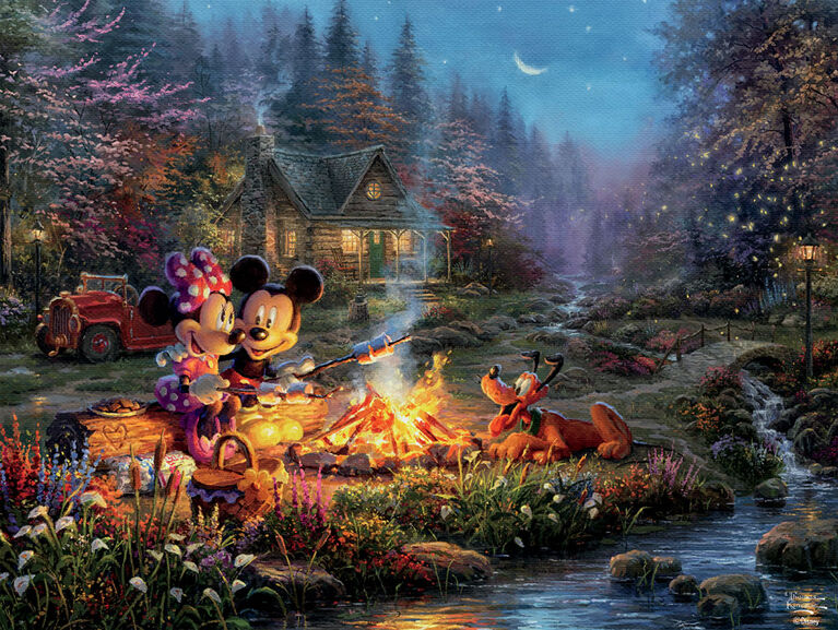 Thomas Kinkade Disney - Mickey Et Minnie Sweetheart Fire - Puzzle 750 Pi&egrave;ces - &Eacute;dition anglaise
