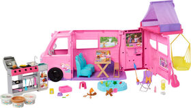 Barbie Dream Camper Playset with Roof Tent, BBQ Grill with Color-Change Feature & 60+ Accessories