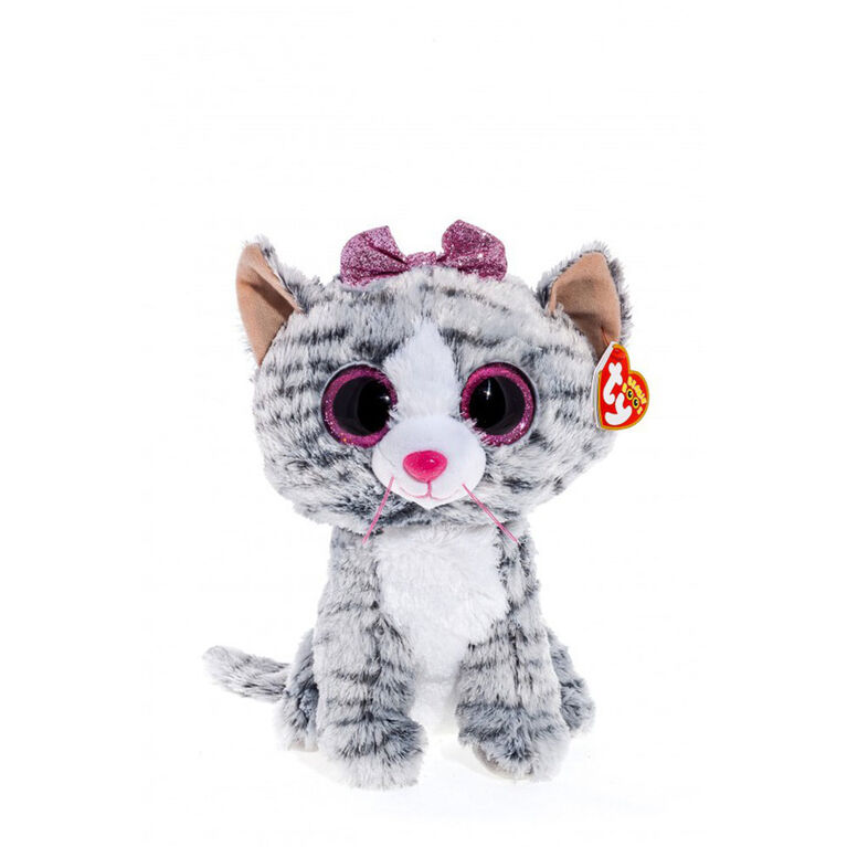 Ty Kiki Grey Cat Plush, Regular