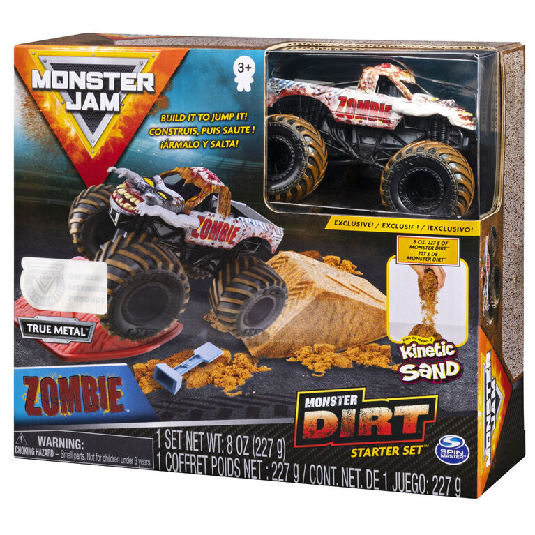 Monster Jam, Zombie Monster Dirt Starter Set, Featuring 8oz of Monster Dirt and Official 1:64 Scale Die-Cast Monster Jam Truck