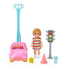 Barbie Skipper Babysitters Inc. Small Toddler Doll & Toy Car with Traffic Light, Cone, Cup & Lion Toy