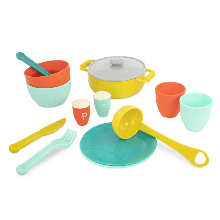 B. toys Mini Chef Kitchen Set Toy Cooking Accessories