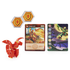 Bakugan Evolutions, Dragonoid (Red), 2-inch Tall Collectible Action Figure and Trading Card