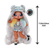 Poupée-mannequin Na Na Na Surprise 2 en 1 et sac à main métallique de la série Glam - Ari Prism, poupée portant une robe argentée prismatique et un chapeau avec sac à main ourson