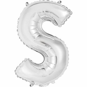 14" Silver Letter Balloons - S