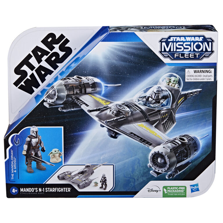 Star Wars Mission Fleet Mando's N-1 Starfighter, Grogu and Mandalorian Star Wars Toys