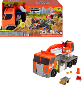 Matchbox-Action Drivers-Excavatrice transformable-Camion de chantier