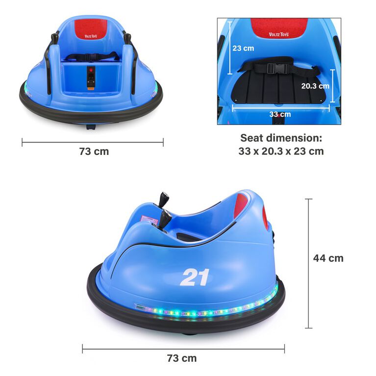 Voltz Toys Round Bumper 360 Rotation with Remote, Blue