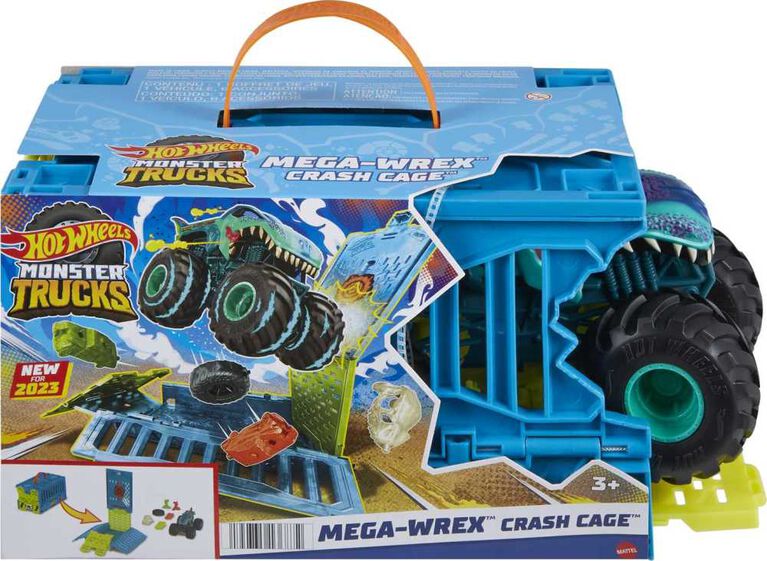 Hot Wheels Monster Trucks Mega-wrex Crash Cage Playset