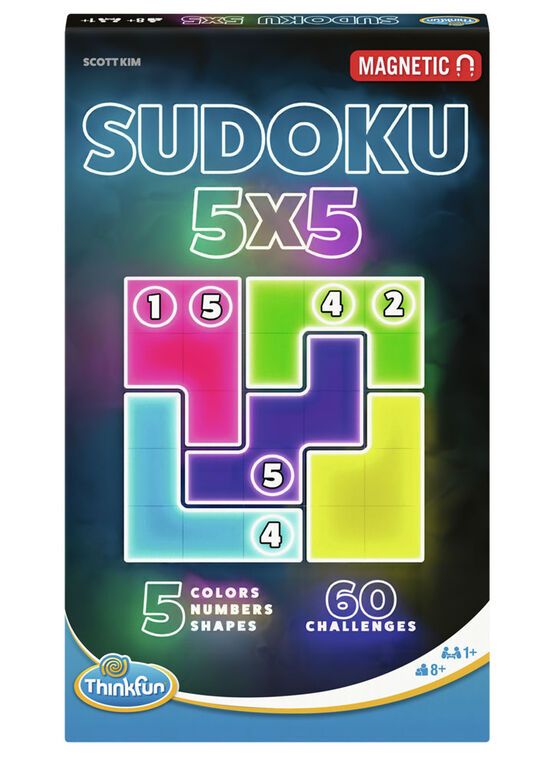 ThinkFun Sudoku 5x5 Magnetic Travel Puzzle: A New, Fun, Energetic Twist to the Classic Game! - English Edition