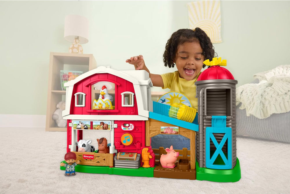 Fisher-Price Little People Caring Fun Animal Farm Playset Toddler Learning Toy, Multilanguage Version