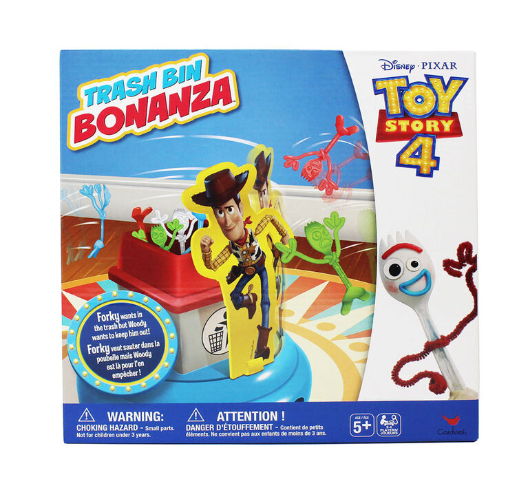 Disney Pixar - Toy Story 4 - Jeu Trash Bin Bonanza avec Woody et Forky - Notre exclusivité