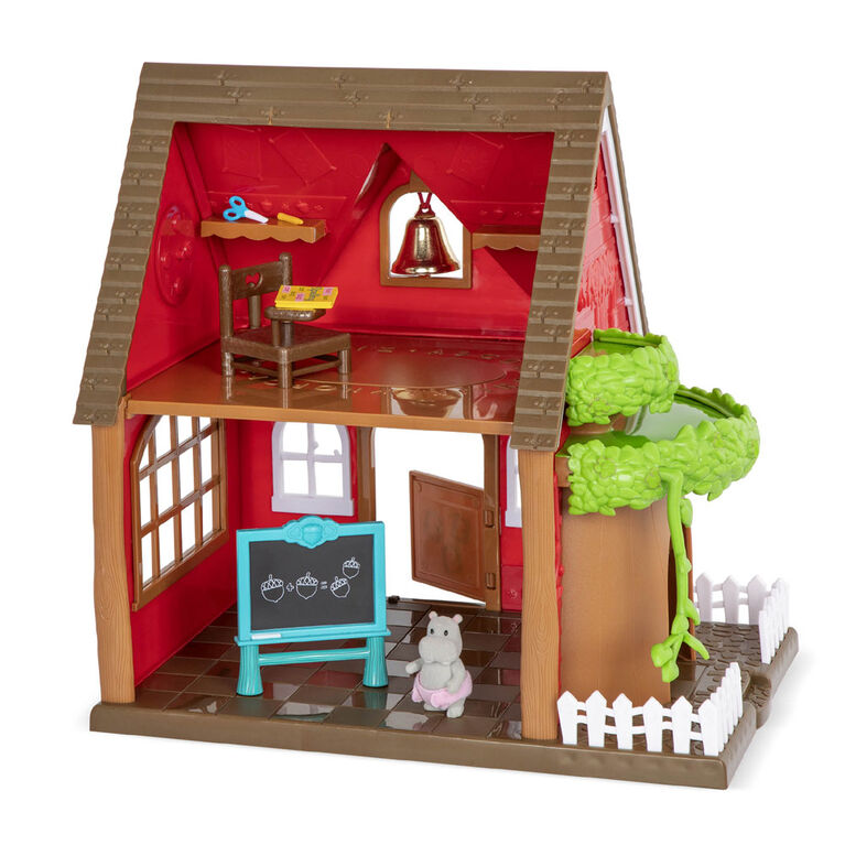 Woodland School House Playset, Woodzeez, Ensemble d'école avec accessoires - les motifs peuvent varier