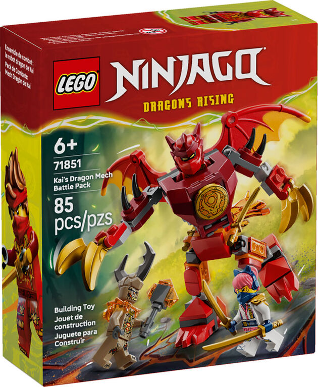LEGO NINJAGO Kai's Dragon Mech Battle Pack Building Toy for Boys, Girls, & Kids, Ages 6+ - 71851
