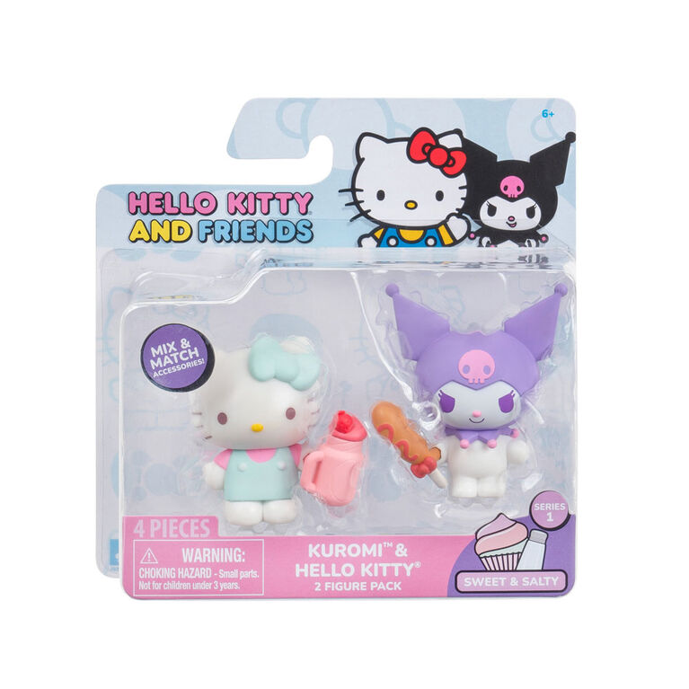 Hello Kitty et ses amis - paquet de 2 - Sucr&eacute;-sal&eacute; : Hello Kitty et Kuromi