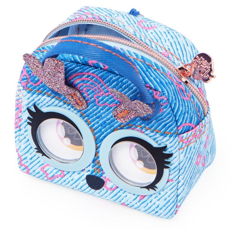 Purse Pets Micros, Denim Deerie Stylish Small Purse with Eye Roll Feature