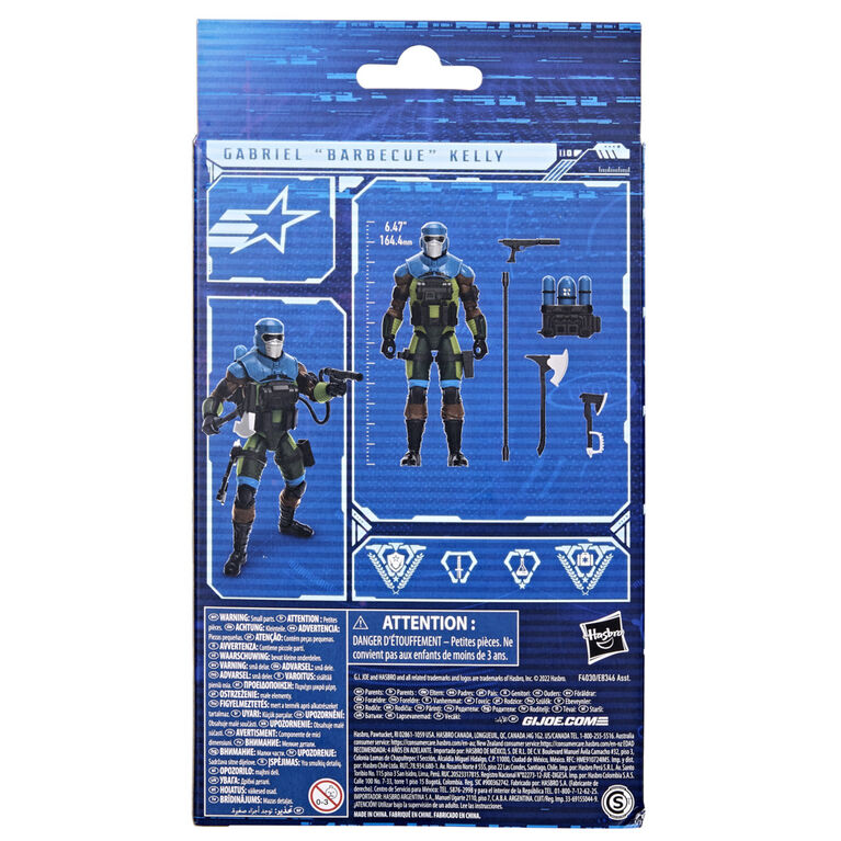 G.I. Joe Classified Series Mad Marauders Gabriel "Barbecue" Kelly Action Figure 58 Collectible Toy, Custom Package Art