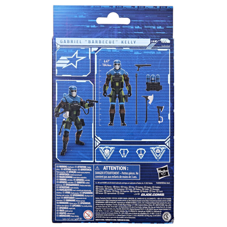 G.I. Joe Classified Series, figurine Mad Marauders Gabriel "Barbecue" Kelly 58 de collection, avec emballage spécial