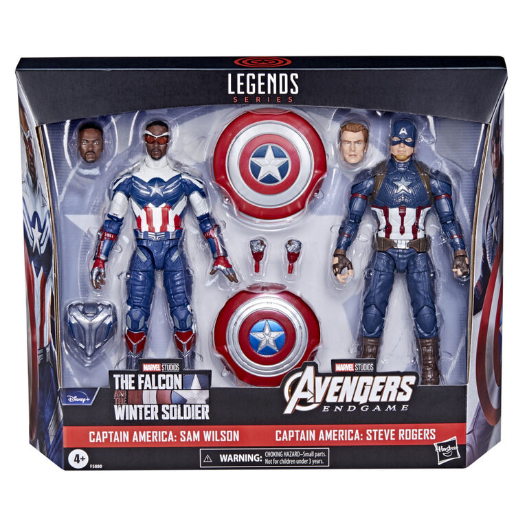 Marvel Legends Series Captain America 2-Pack Steve Rogers and Sam Wilson MCU Figures