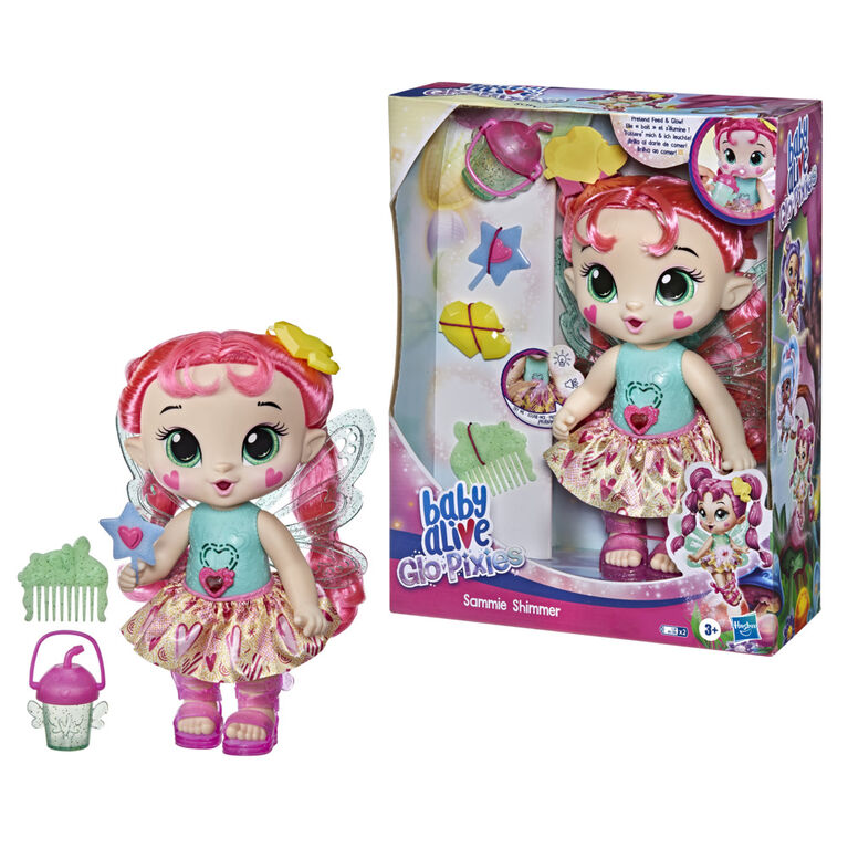 Baby Alive GloPixies Doll, Sammie Shimmer, Glowing Pixie Doll Toy - R Exclusive