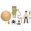 Indiana Jones Worlds of Adventure Indiana Jones with Adventure Backpack 2.5 Inch Action Figure, Indiana Jones Toys