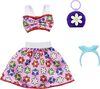 Barbie Fashion Pack of Doll Clothes, Complete Look Set with Flower-Print Outfit and Accessories