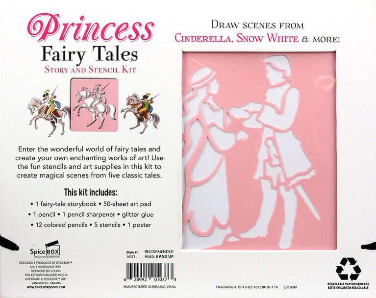 SpiceBox Trousses d'art pour enfants, Imagine, pochoirs décoratifs histoires de princesses, Tranche d'âge - Édition anglaise