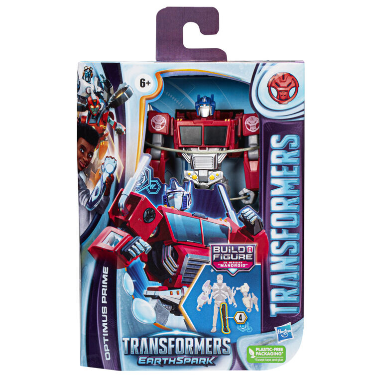 Transformers EarthSpark, figurine Optimus Prime classe Deluxe de 12,5 cm, jouet robot