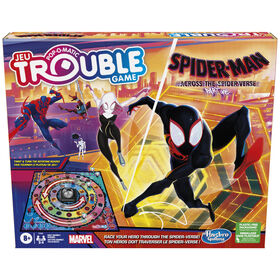 Trouble : Spider-Man Across the Spider-Verse Part One, jeu de plateau pour fans de Marvel, 2 à 4 joueurs, plateau tournant