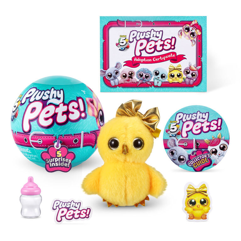 5 SURPRISE Plushy Pets Series 1 Mystery Collectible Capsule By ZURU