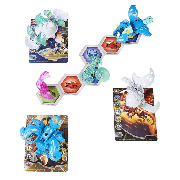 Bakugan Evolutions, Dragonoid and Sluggler Battle Strike Pack, Includes 6 Bakugan Action Figures, 9 Trading Cards and 8 BakuCores