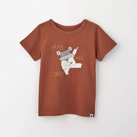 t-shirt imprimé à manches courtes brun racine RISE Little Earthling