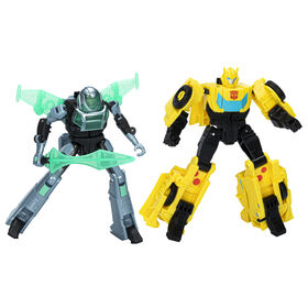 Transformers EarthSpark Cyber-Combiner, figurines Bumblebee et Mo Malto