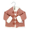 Rock a Bye Baby Cardigan en tricot v&eacute;ritable avec doublure en sherpa : rose, 6-12M
