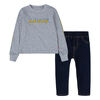 Levi's Long Sleeve T-Shirt and Jeans Set - Grey Heather - Size 12 Months
