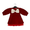 Baby Mode Signature Red Velvet Bow Dress 3-6M