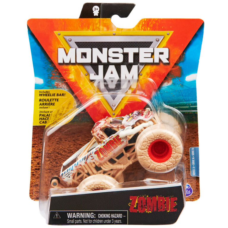 Monster Jam, Official Zombie Monster Truck, Die-Cast Vehicle, Elementals Trucks Series, 1:64 Scale