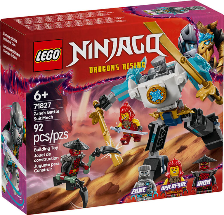 LEGO NINJAGO Zane's Battle Suit Mech Ninja Toy - Building Toy for Pretend Play for Kid - 71827