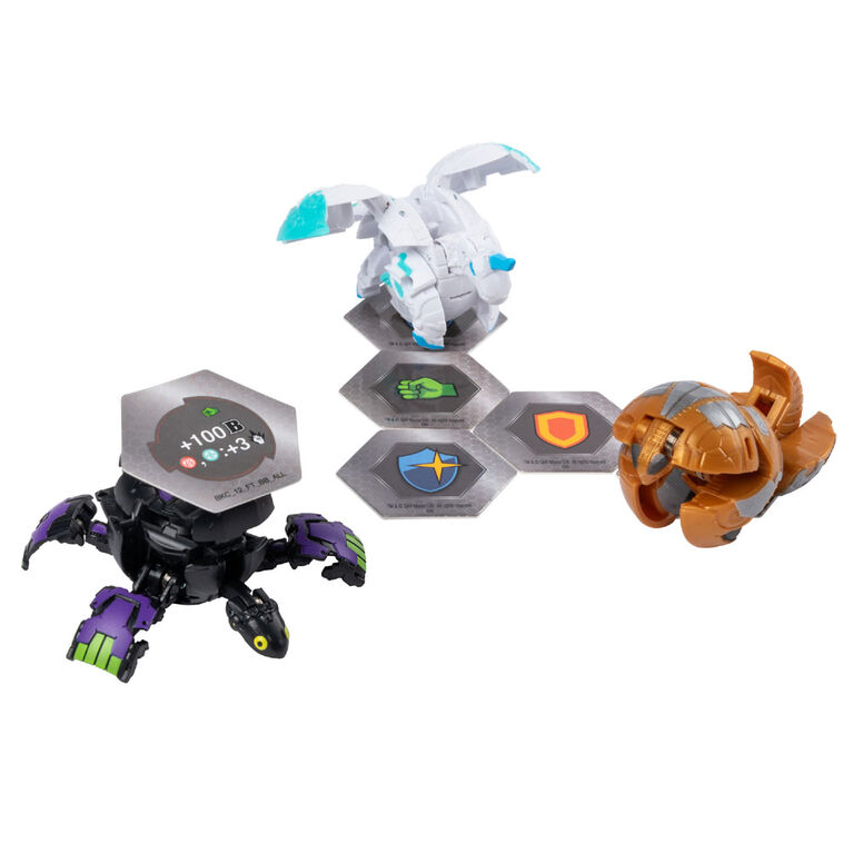 Bakugan Starter Pack 3-Pack, Darkus Turtonium, Collectible Transforming Creatures