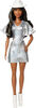 Barbie Fashionistas Doll #239 in Sparkly Silver Dress with Cowboy Hat and Boots, Black Hair
