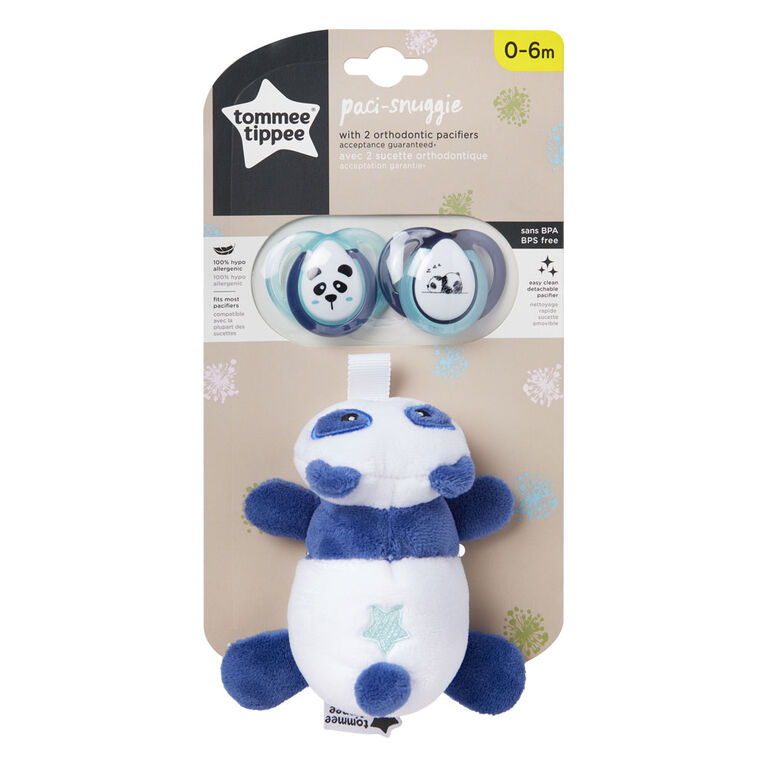 PaciSnuggie Stuffed Animal with Two Pacifiers, 06 months Panda
