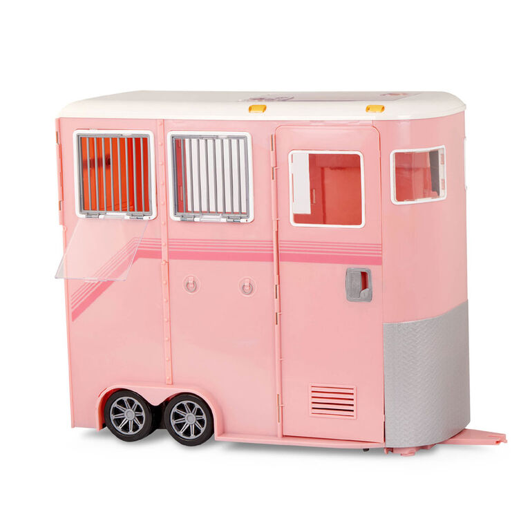 Our Generation Mane to Travel Horse Trailer Set Pink Horse Trailer Playset for 18-inch Dolls