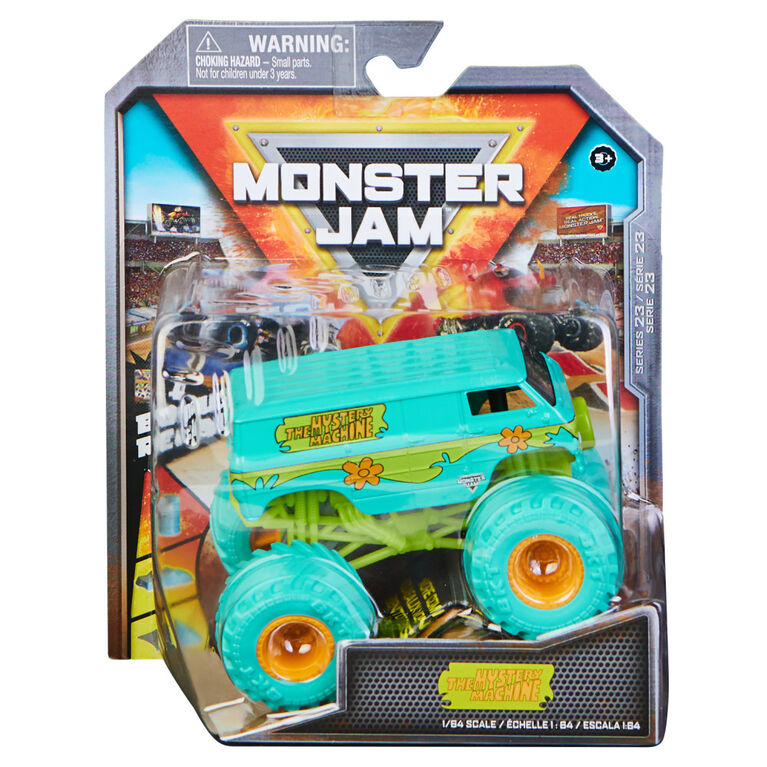 Monster Jam, Official Mystery Machine Monster Truck, Die-Cast Vehicle, Nitro Neon Series, 1:64 Scale