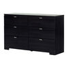 Reevo 6-Drawer Double Dresser- Black Onyx